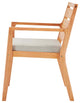 Side Dining Chair and Table Set, Wood, Brown Natural Taupe Gray, Modern, Outdoor