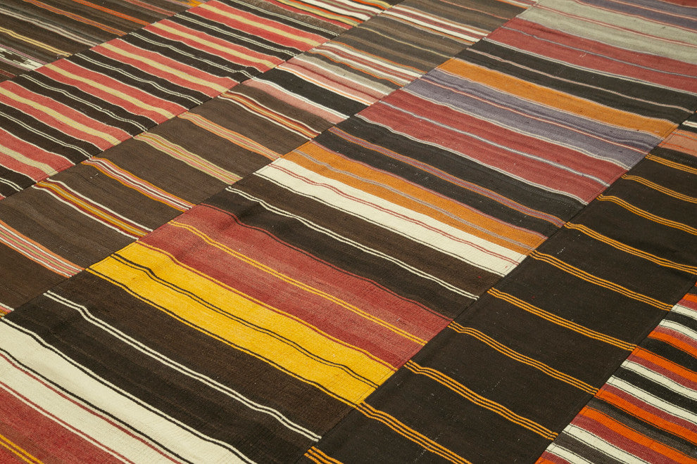 Rug N Carpet - Handmade Anatolian 10' 3'' x 13' 5'' Unique Patchwork Kilim Rug