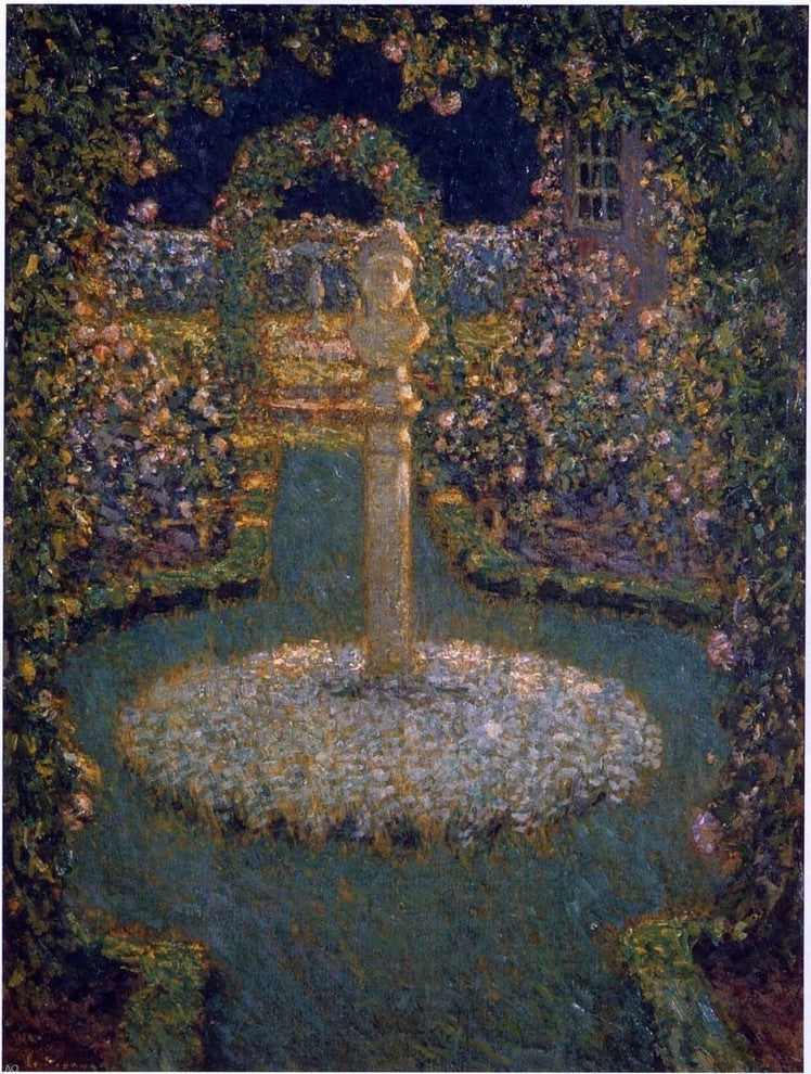 Henri Le Sidaner Garden in the Full Moon, 21"x28" Wall Decal
