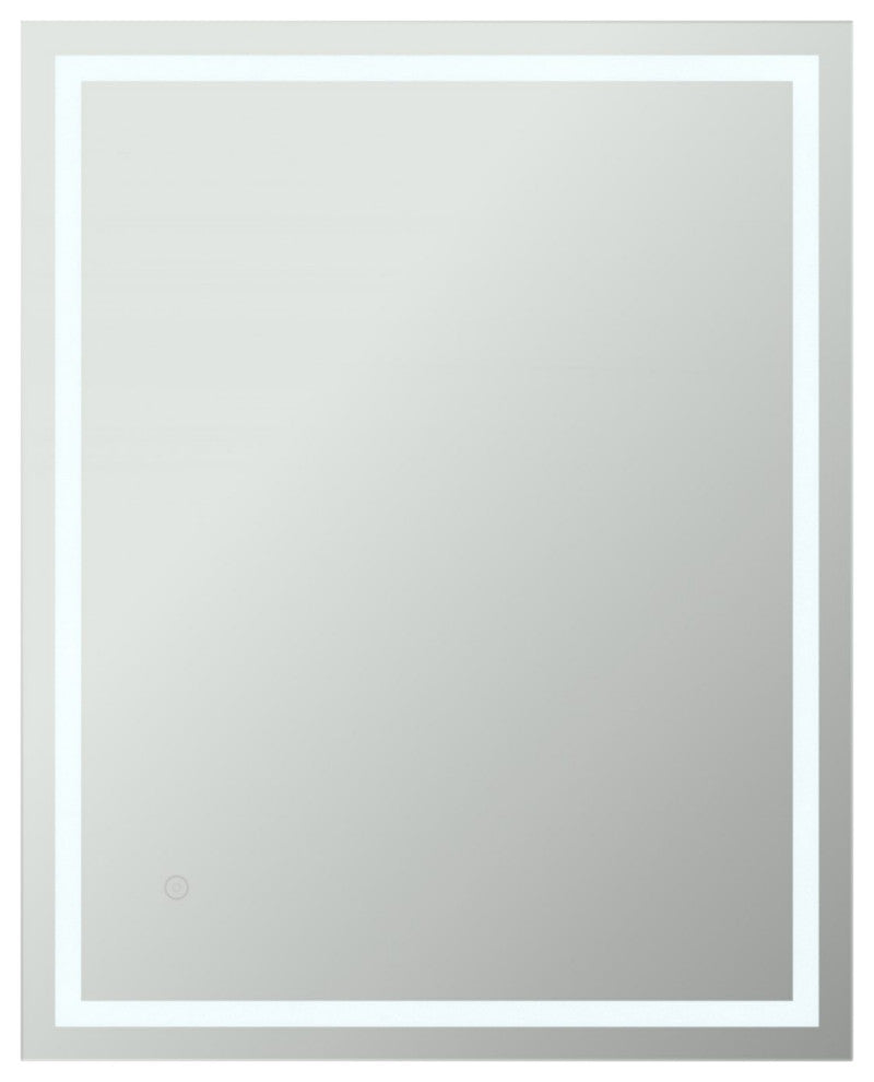 Rectangular Frameless Dimmable Anti-Fog Wall Mounted LED Bathroom Vanity Mirror, 24"x 36"