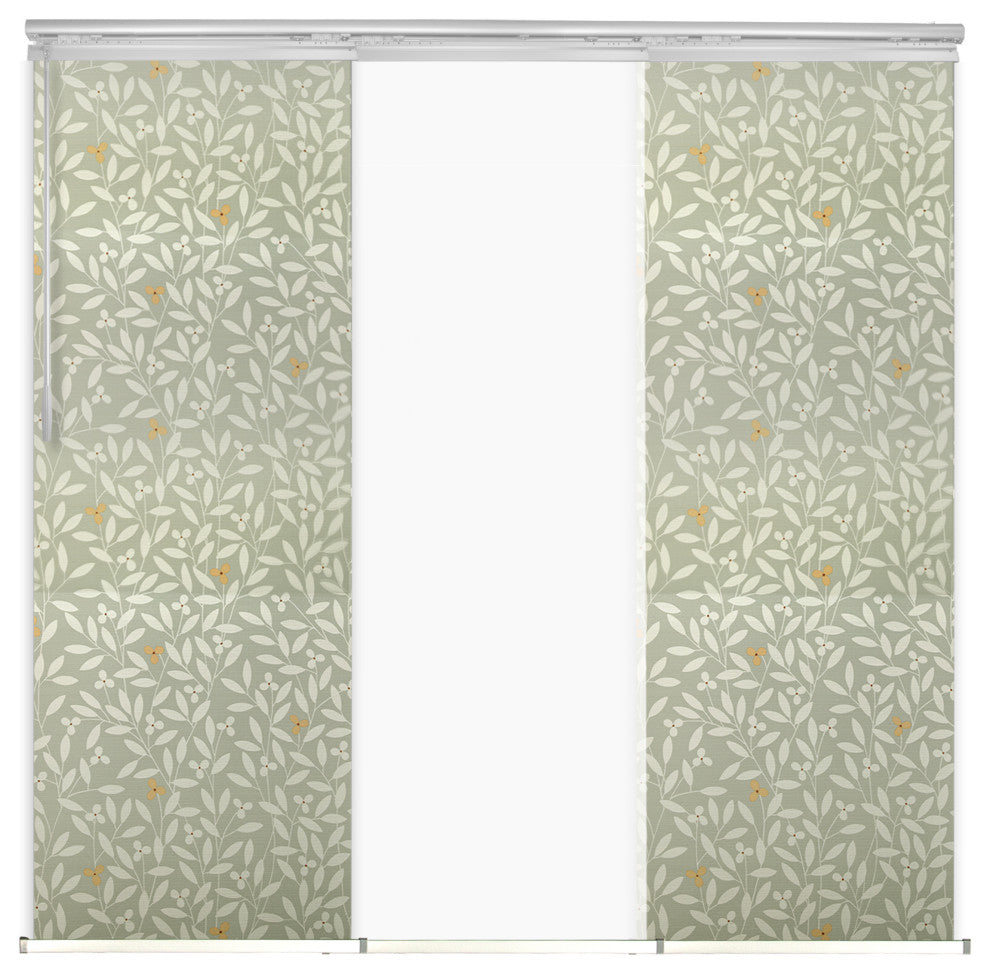 Navajo White-Mrytle 3-Panel Track Extendable Vertical Blinds 36-66"x94"