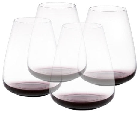 Black Swan Crystal Stemless White Wine Glasses 23.1 oz, Set of 4