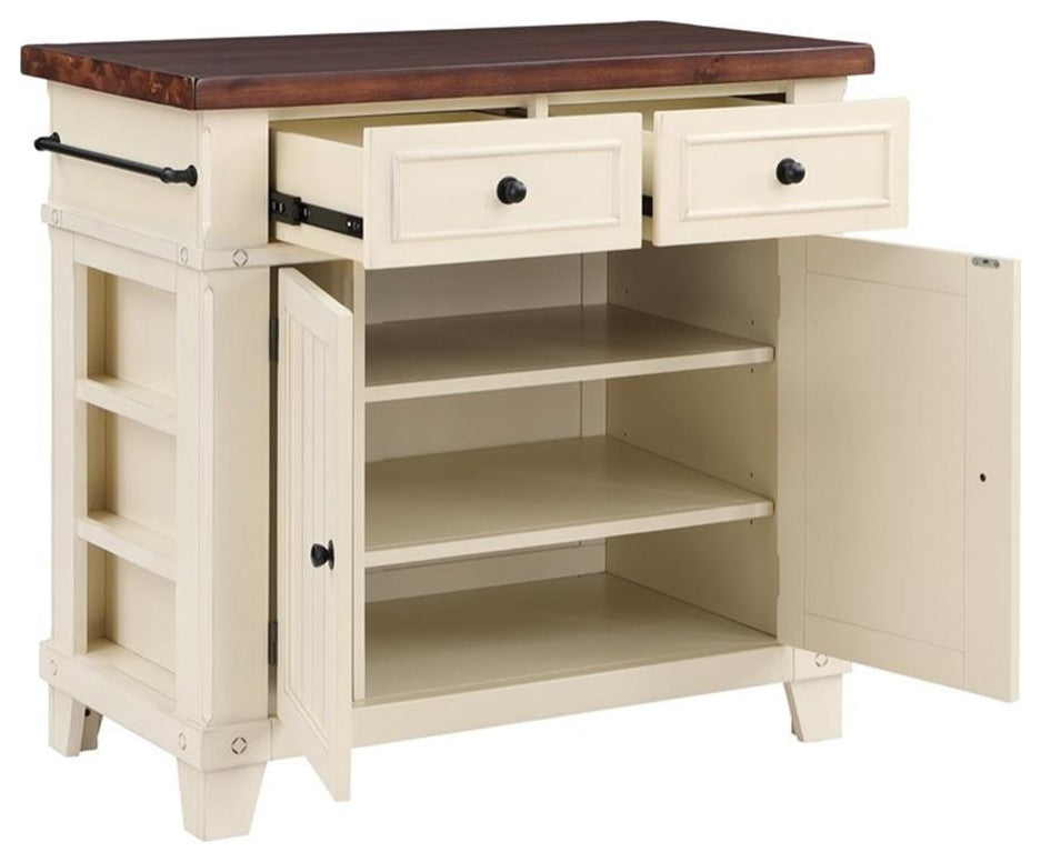 Madison Kitchen Island in White Finish Engineered Wood