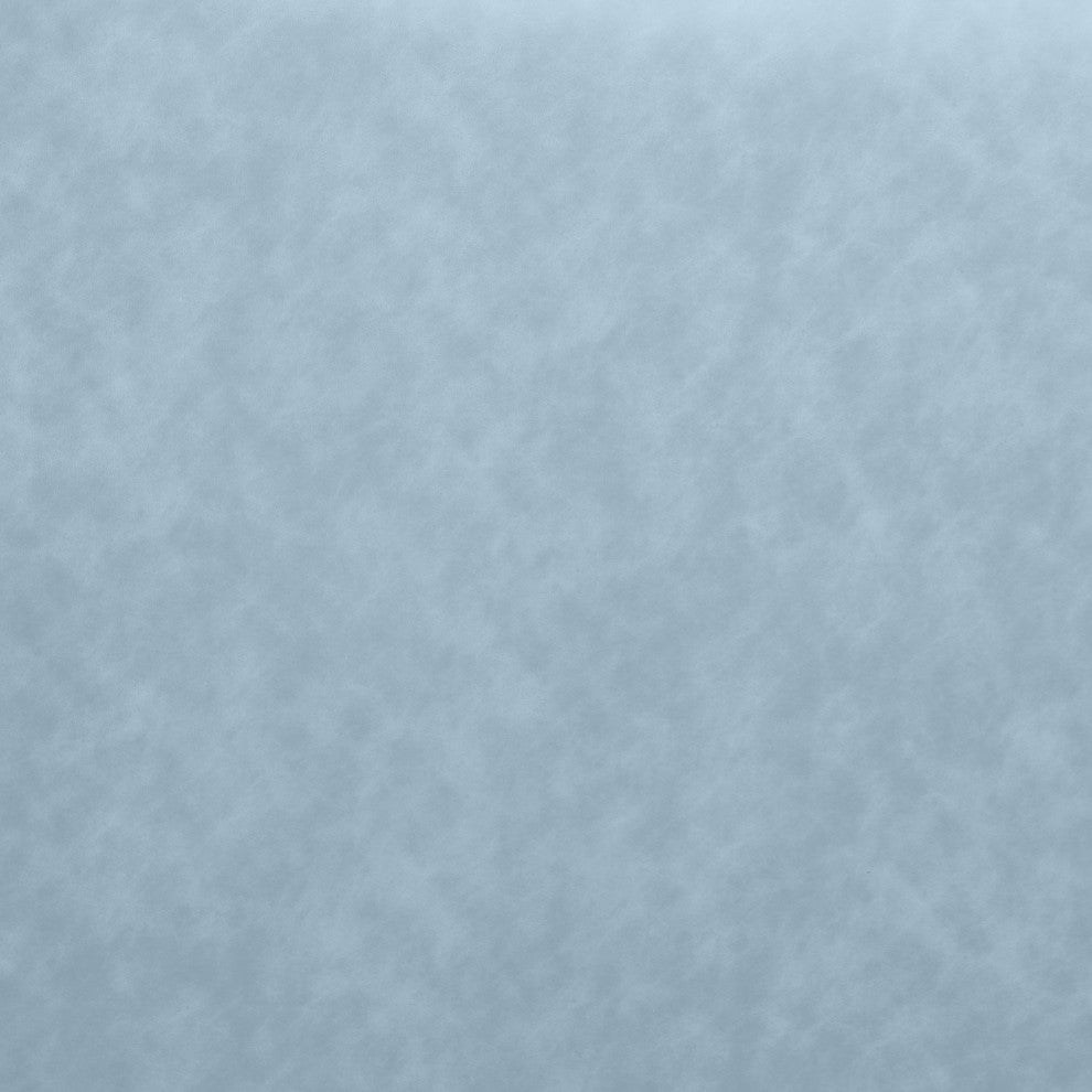 Cube Upholstered Modular Component, Light Blue, Vegan Leather, Ottoman