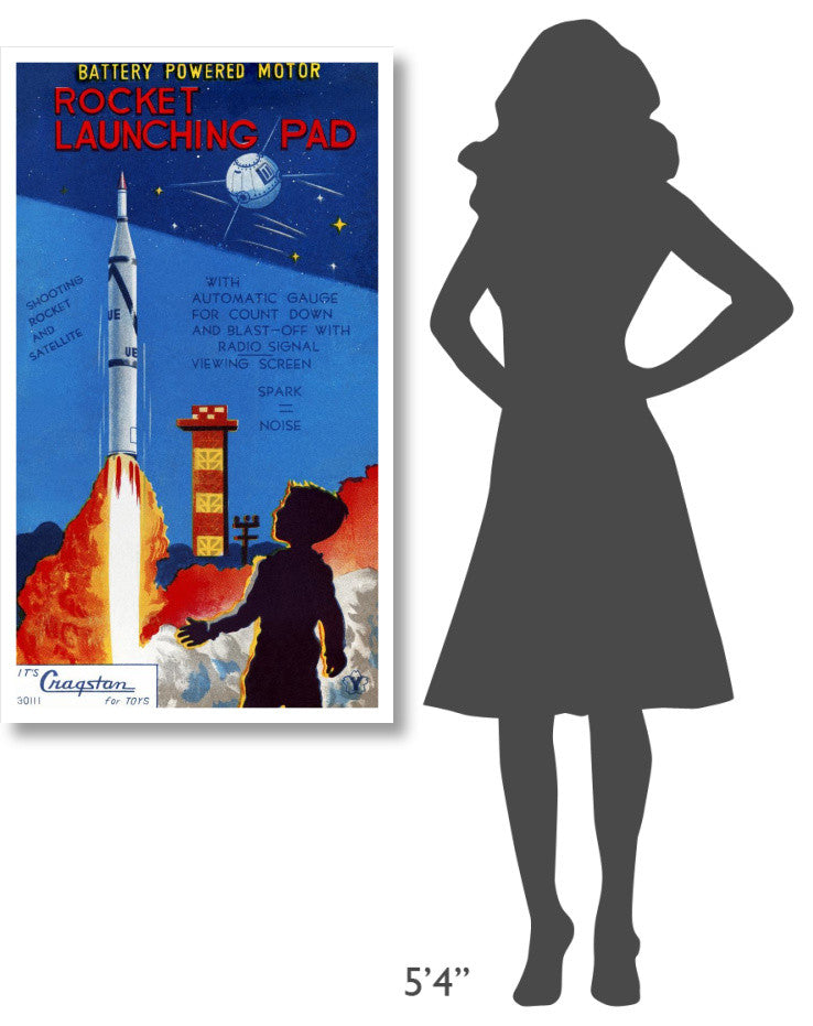 "Rocket Launching Pad" Digital Paper Print by Retrorocket, 27"x46"