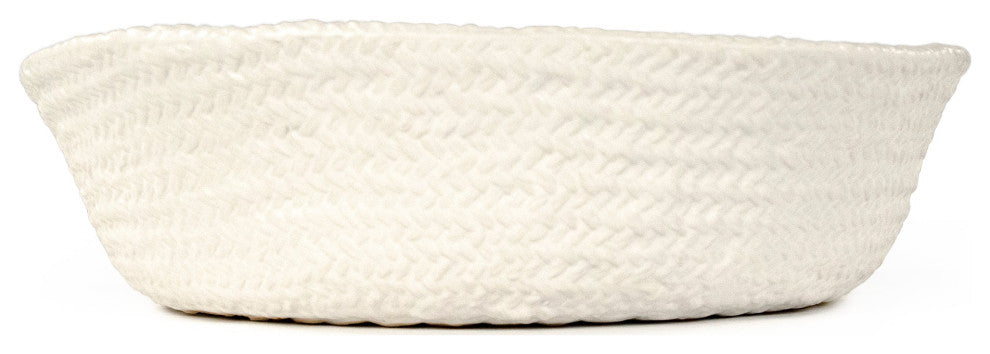 White Cross Weave Bowl Large