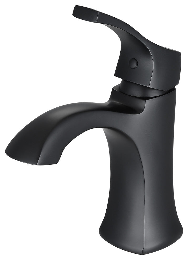 Ancona Morgan Single Lever 1-Hole Bathroom Faucet, Matte Black