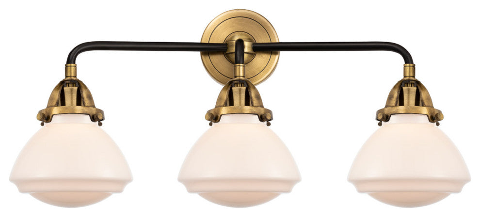 Innovations 288-3W-BAB-G321 Olean 3 Light Vanity Light, Black Antique Brass