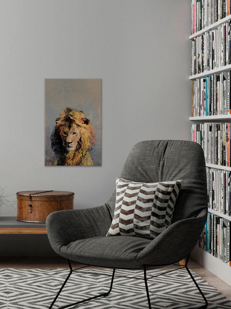 "Retrato de Leon" Painting Print on Wrapped Canvas, 16"x24"