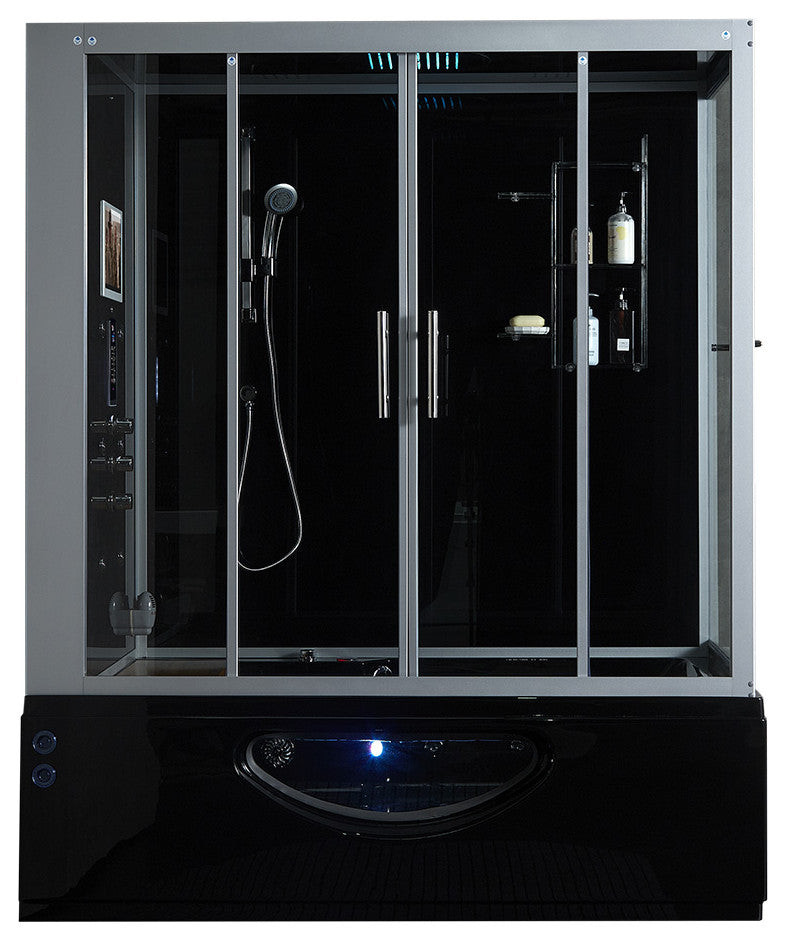 Platinum Catania Steam Shower, Massage Bathtub Whirlpool Hot Tub Sauna, White, B
