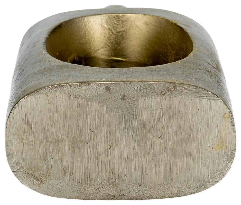 Metal, 16"H, Tall Modern Open Cut Out Vase, Gold