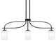 Cavella 3 Light Island Light, Matte Black Finish, 4" Square White Muslin Glass