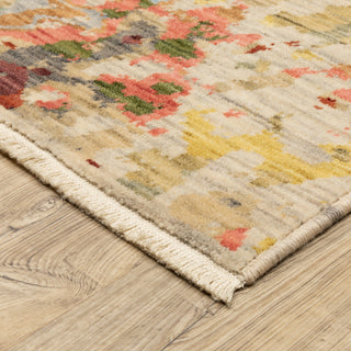 Saturn Melded Abstract Beige/Multi Wool Blend Area Rug 3'3" x 5'