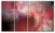 Red Starry Fractal Sky, Abstract Canvas Art Print, 48"x28", 4 Panels