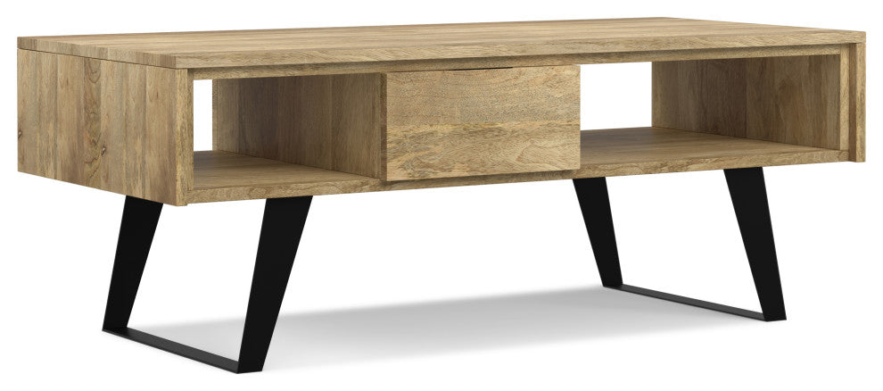 Lowry Solid Acacia Wood Coffee Table, Natural