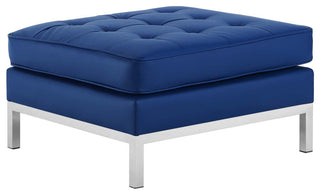 Loft Tufted Upholstered Faux Leather Ottoman