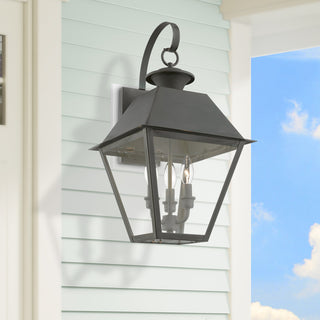 Wentworth 3 Light Charcoal Outdoor Large Wall Lantern