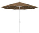 11' Matted White Collar Tilt Crank Aluminum Umbrella, Woven Sesame Olefin