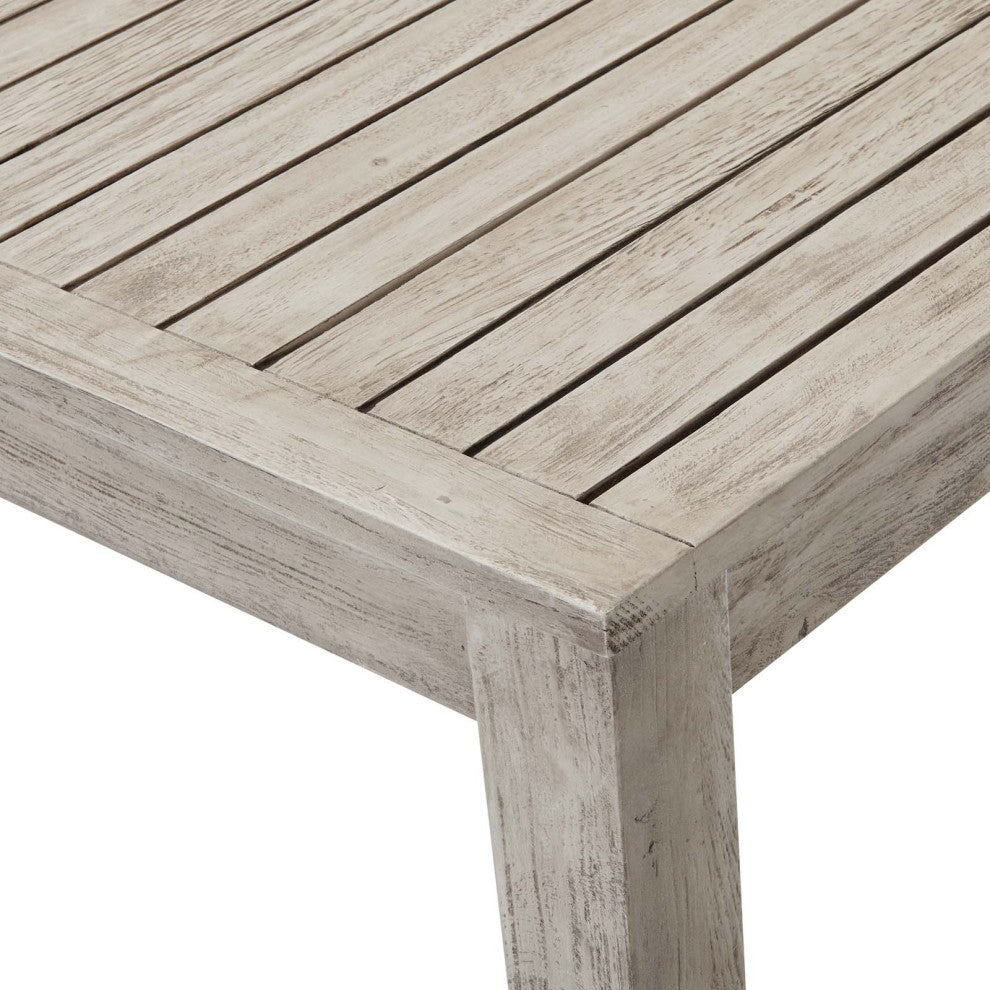 Bar Side Table, Rectangular, Wood, Gray, Modern, Outdoor Patio Cafe Bistro