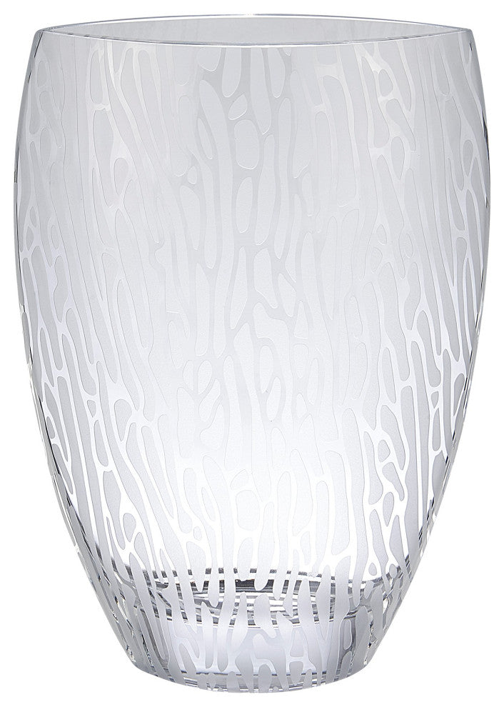 Raindrops Mouth Blown European 12" Crystal Vase