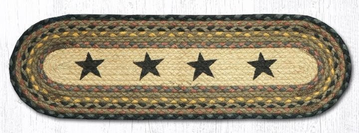 Stblack Stars Oval Stair Tread, 27"x8.25"