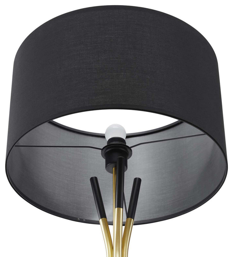Floor Lamp Light, Black, Metal, Modern, Mid Century Cafe Bistro Hospitality