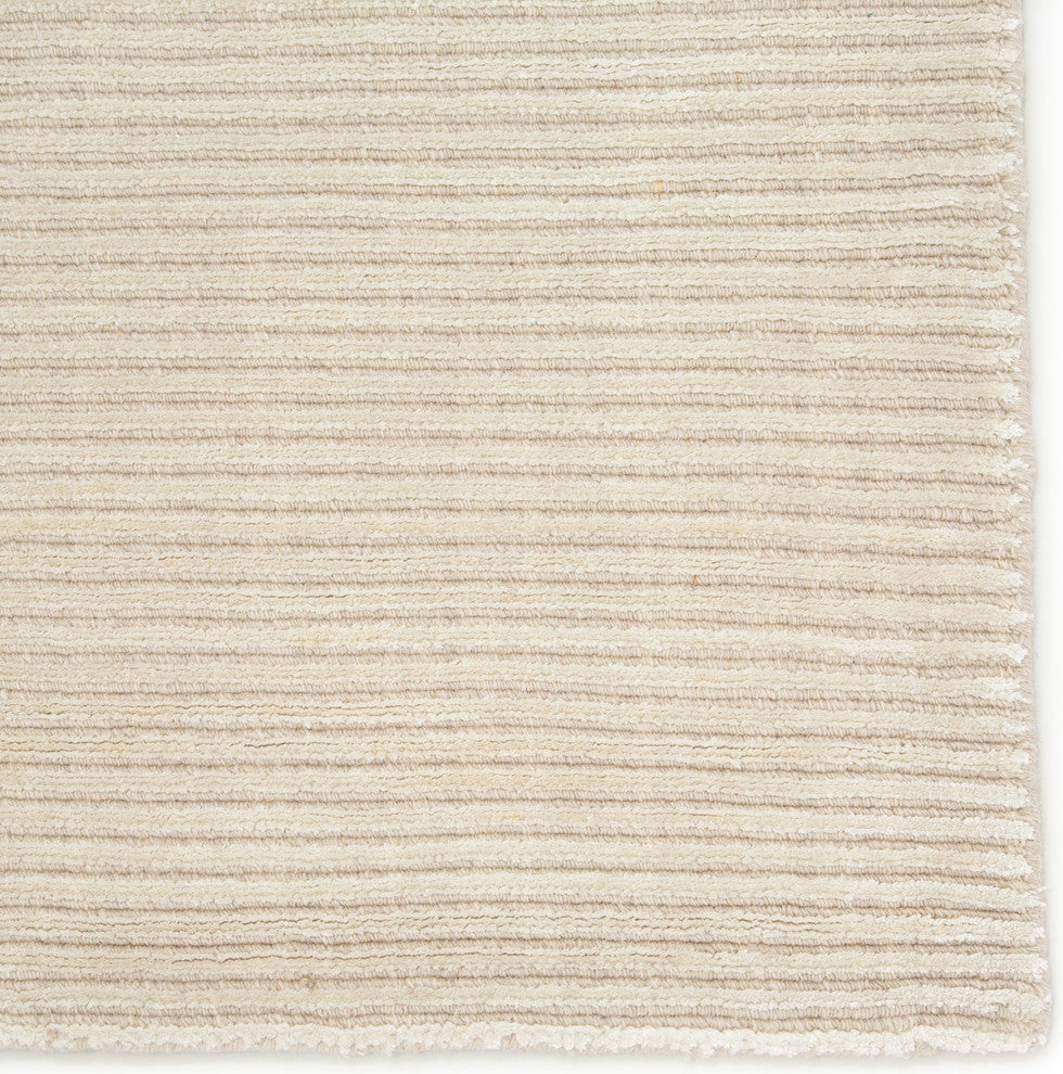 Jaipur Living Basis Handmade Solid White/Cream Area Rug, 12'x15'