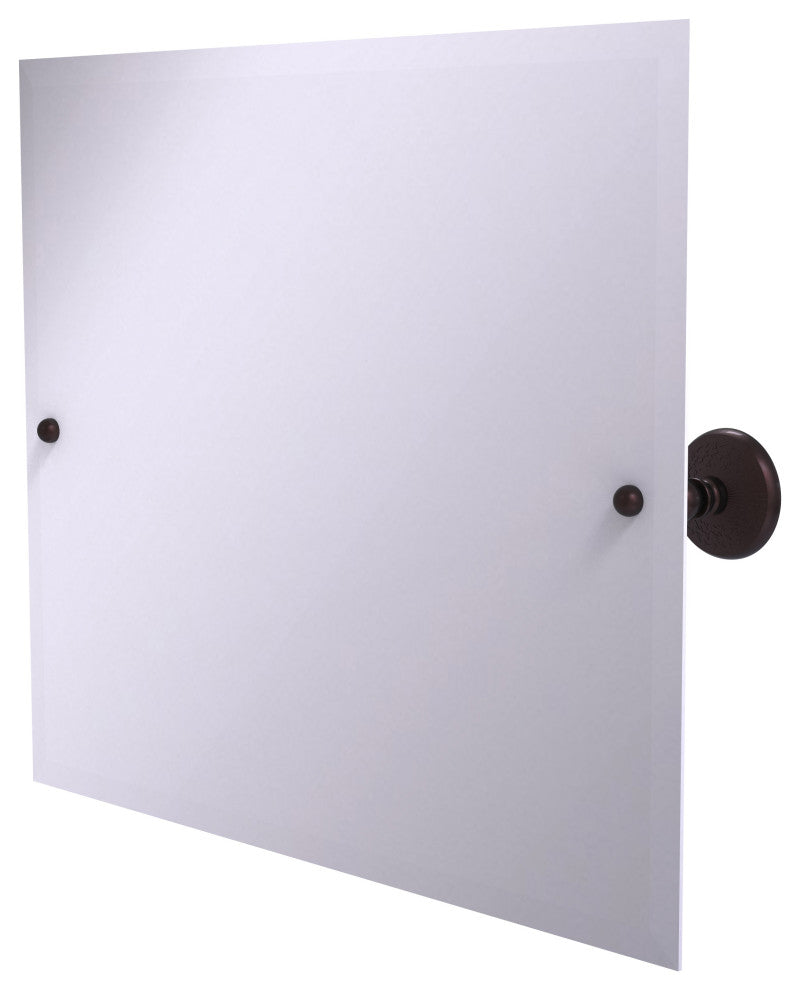 Frameless Landscape Beveled Edge Tilt Mirror, Antique Bronze