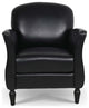 Faux Leather/Fabric Armchair with Wood Legs, Black, 26'' X 30''