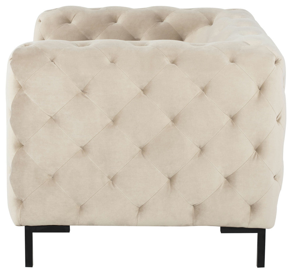 Tufty Nude Fabric Single Seat Sofa