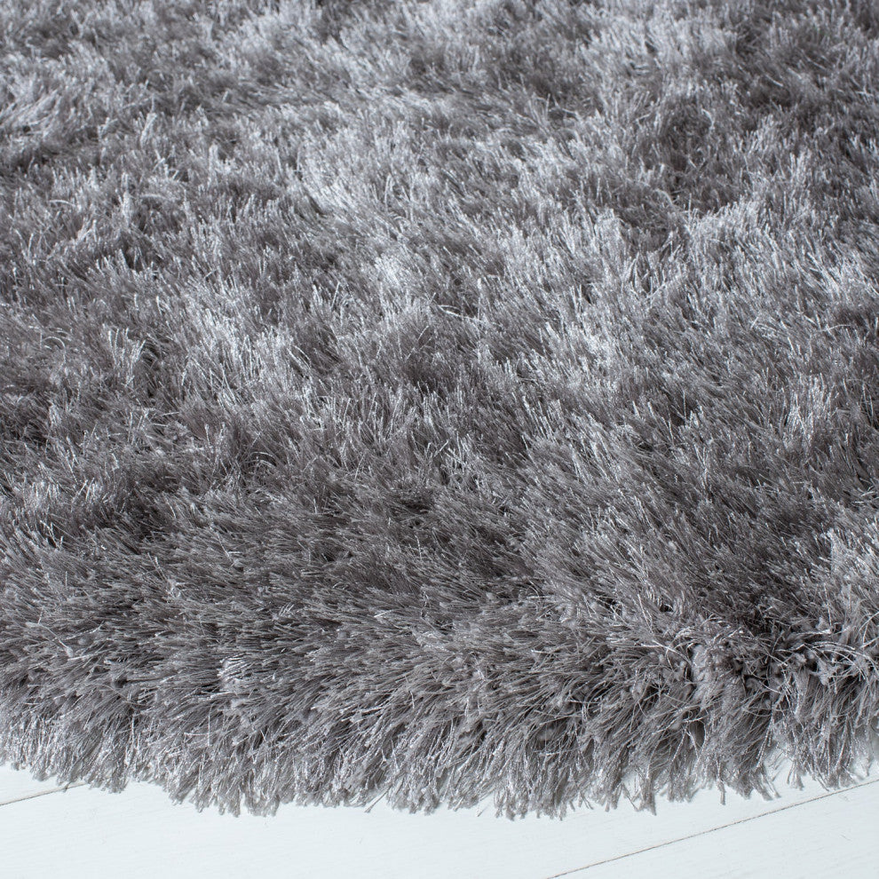 Safavieh Vegas Shag Vgs868F Solid Color, Shag Rug, Gray, 5'0"x5'0" Round