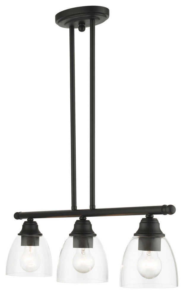 Black Transitional, Colonial, Linear Chandelier