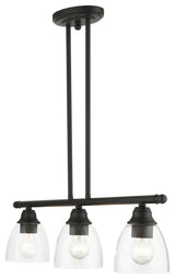 Black Transitional, Colonial, Linear Chandelier