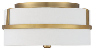 2-Light Ceiling Light, Matte Black, Natural Brass