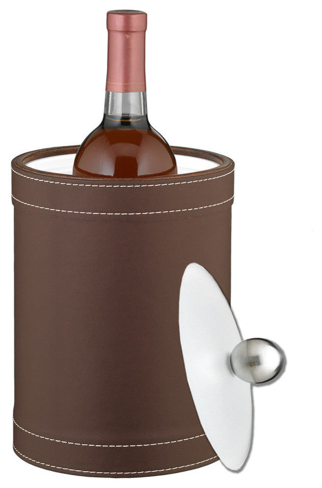 Stitched Chocolate 2 qt. Tall Ice Bucket Lucite Lid