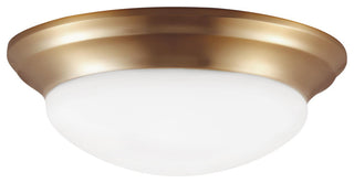Nash 2-Light Ceiling Flush Mount, Satin Brass