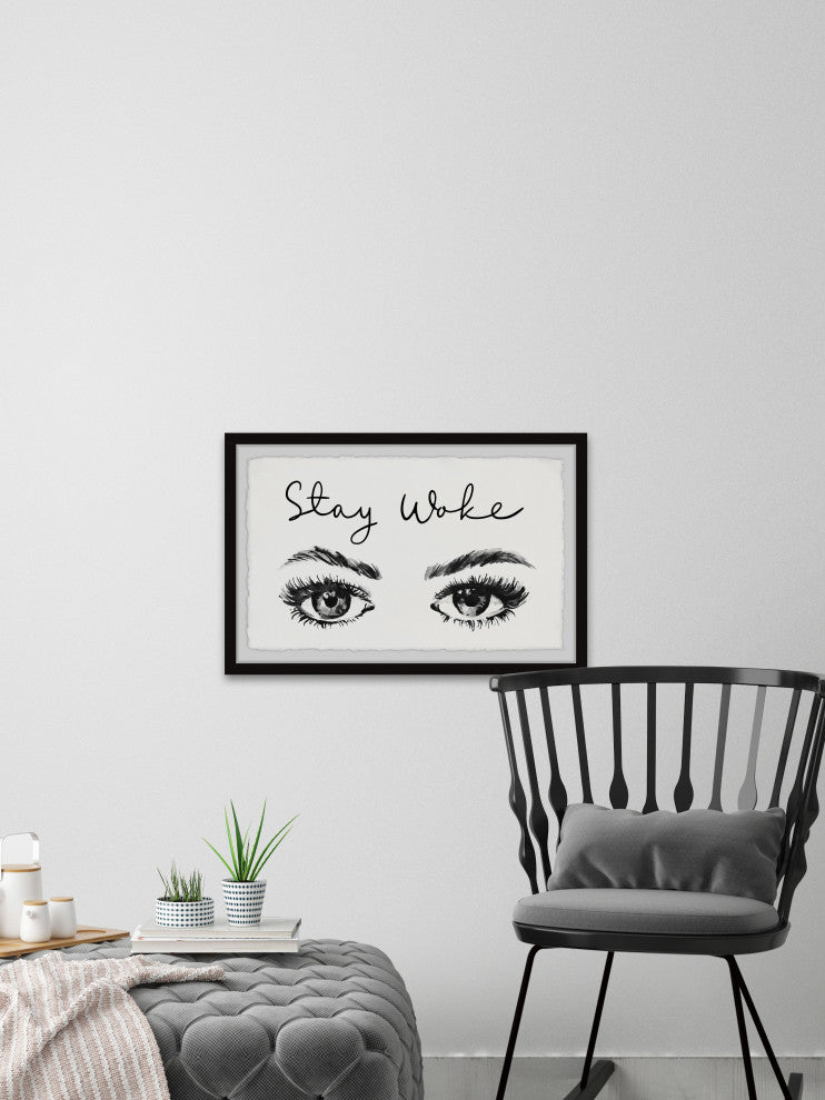 "Stay Woke" Framed Painting Print, 12x8