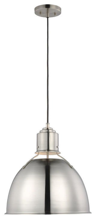 Huey One Light Medium Pendant, Brushed Nickel