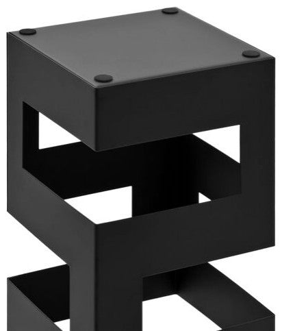 vidaXL Umbrella Stand Black Powder-coated steel Modern Umbrella Stand