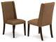 Parson Chair With Mahogany Leg And Brown Linen Fabric Color Set of 2