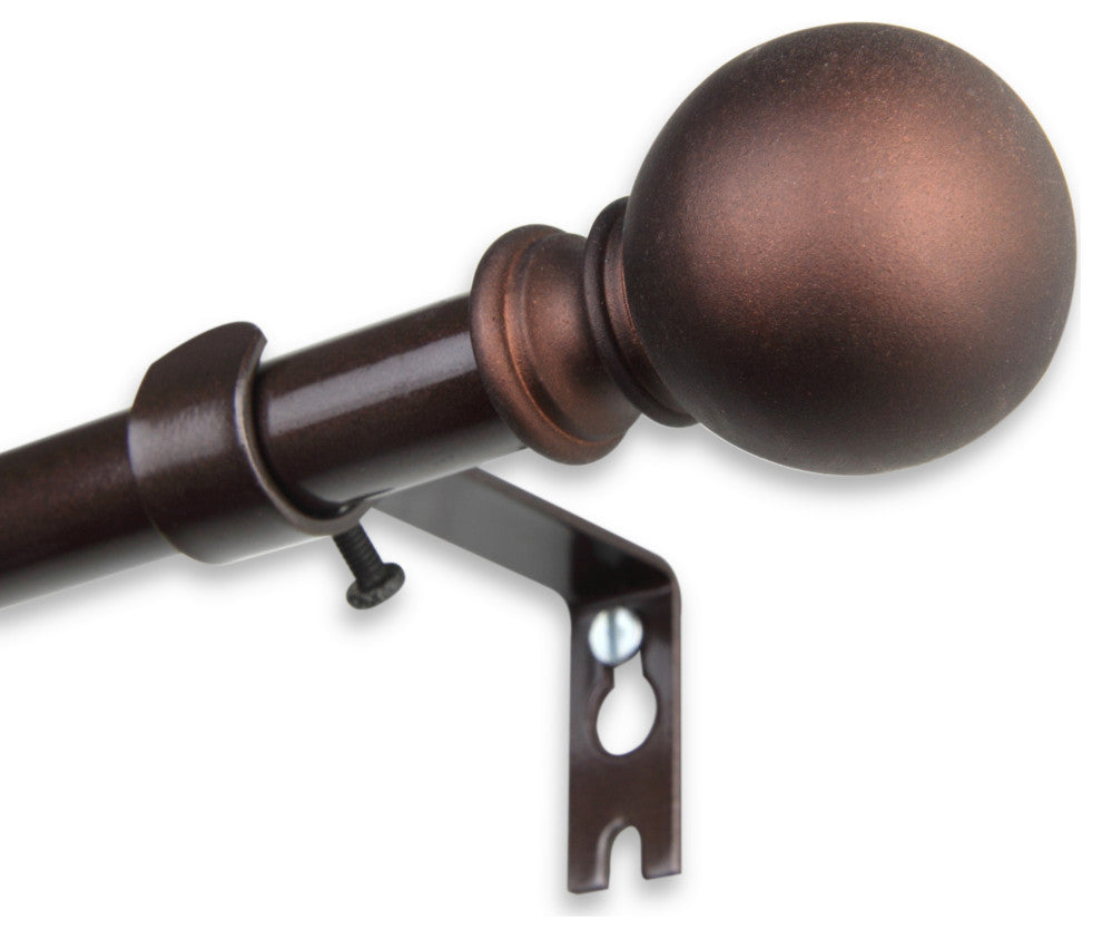 Luna Curtain Rod, Cocoa, 18-28"