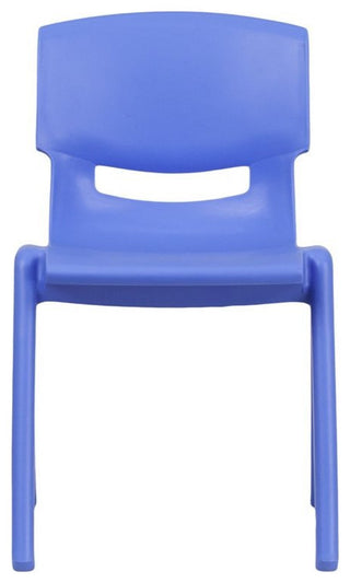 2 Pack Plastic Stackable School Chair with 13.25" Seat Height, Blue