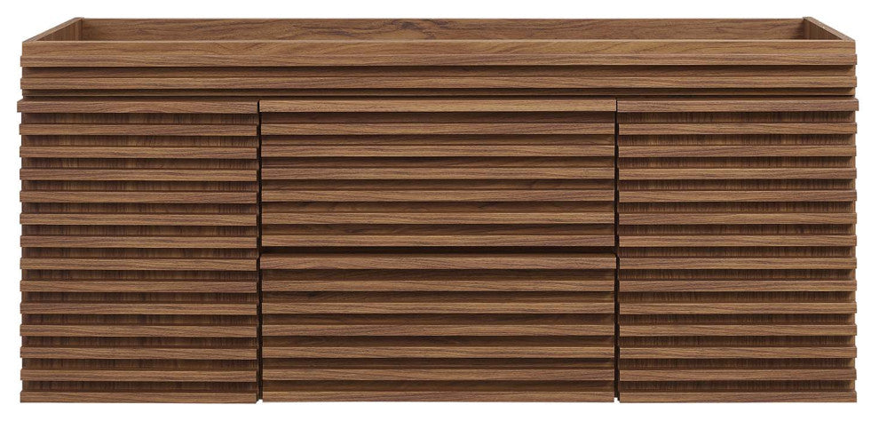 Render 48" Wall-Mount Bathroom Vanity Cabinet, Walnut