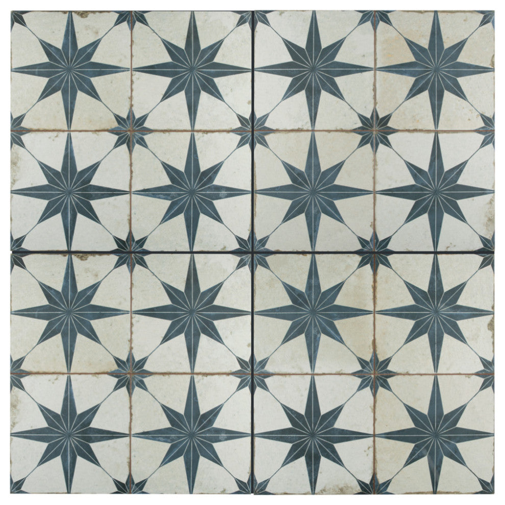 Kings Star Ceramic Floor and Wall Tile, Blue, Sample
