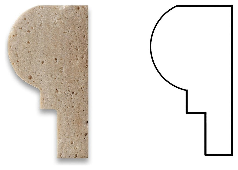 Ivory Travertine Honed OG-1 Chair Rail Molding Trim