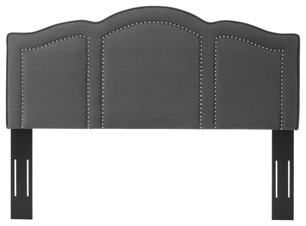 Headboard, Twin Size, Velvet, Dark Gray, Modern Contemporary, Bedroom