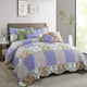 Patchwork Quilted 8-Piece Bed Spread Coverlet Set, Pink, King