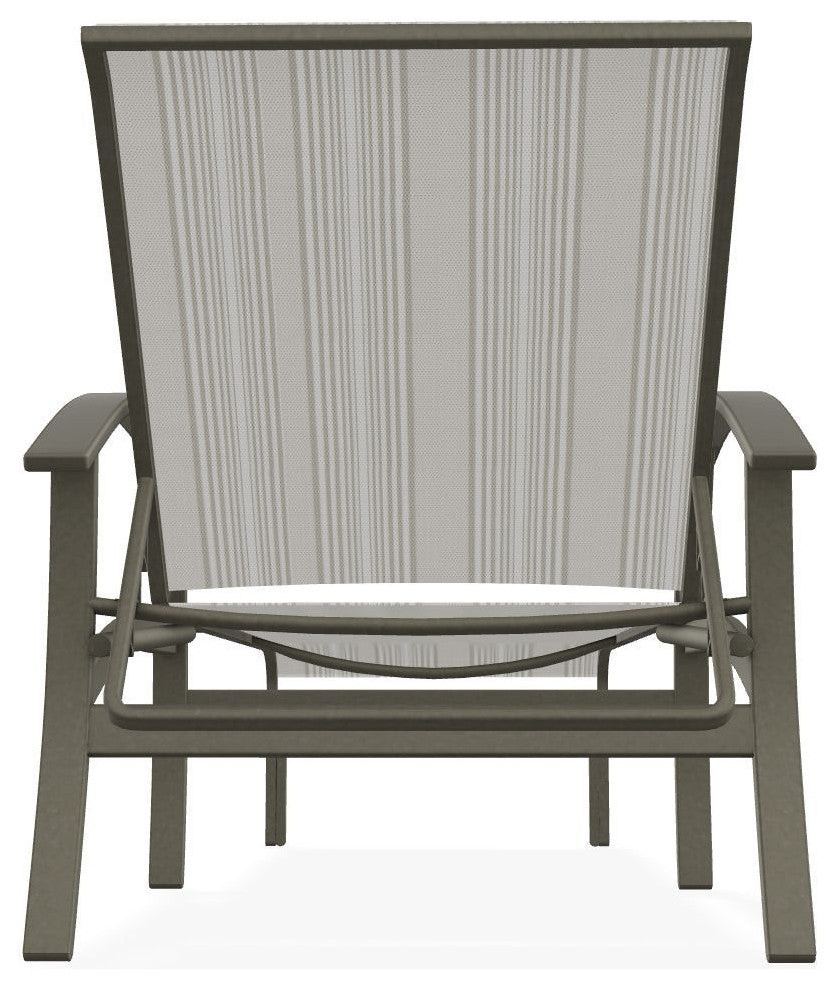 Belle Isle Sling 4-Position Outdoor Chaise Lounge, Harbor/Storm