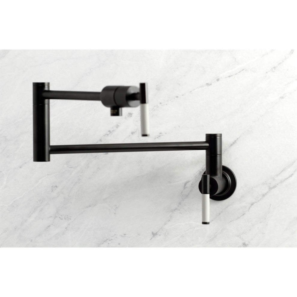Kingston Brass KS4100CKL Kaiser Wall Mount Pot Filler Faucet, Matte Black