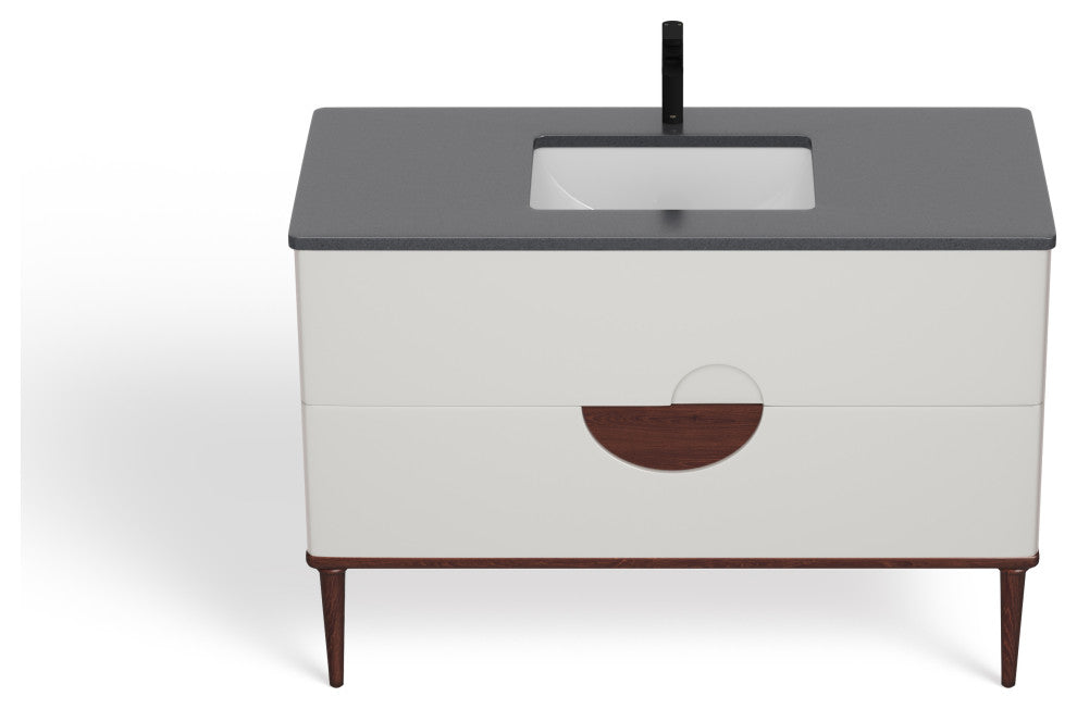 Rhonda Bath Vanity, Beige, 48", Single Sink, Freestanding